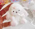Jouet anti-stress lapin blanc en silicone squishy - Lapin Bélier / 90.00g