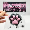 Niedliches Katzenpfoten-Squishy-Spielzeug in Pink und Schwarz, Größe 6,5x7,5x3,5 cm - Gelee-Stil / Obsidian-Schwarz