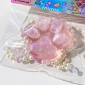 Jouet anti-stress squishy patte de chat rose pailletée avec des perles élégantes - Grande Patte de Chat (Rose)