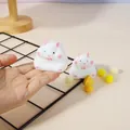 Cute white silicone hamster squishy toy for stress relief and handheld sensory play - White Hamster