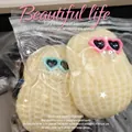 Cute peanut-shaped silicone squishy toy with heart sunglasses for stress relief - Peanut Style