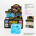 Detailed macro view showing the snowflake pattern inside blue ice cube squeeze toy - Snowflake Cube (Boxed) / 5cm