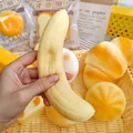 Realistisches Bananen-Squishy-Spielzeug mit langsamem Rücksprung zum Stressabbau - Simulation Banane / 3er-Set / Bananen-Quetschi