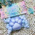 Super soft flocked cat paw squishy toy for stress relief in cute pixel art packaging - Plush Cat Paw Blue