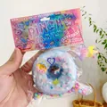 Blauer Donut-Quetschspielzeug zum Stressabbau mit buntem Stern-Schlüsselanhänger-Anhänger - Großer Donut / Blau
