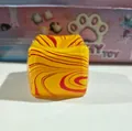 Gelbes und rotes Marmormuster Wasserwürfel Squishy Spielzeug gegen Stress - Marmorwirbel-Stil / Beutelverpackung / Orange Marmormuster (OPP-Beutel)