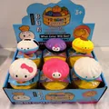 Lot de 6 jouets spongieux en forme de brioche style Sanrio pour soulager le stress en boîte - Avec Base de Cuit-vapeur / Motif Personnages Sanrio