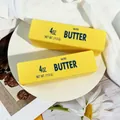 Realistic yellow butter stick squishy toy with printed text for stress relief - Butter Bar Style / 14cm / Yellow