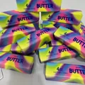Bunter Regenbogen-Butterstick-Squishy-Spielzeug zum Stressabbau, langsamer Rückprall - Regenbogen-Butterstick