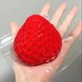 Jouet anti-stress en forme de fraise rouge en silicone souple pour enfants et adultes zen - Grosse Fraise Solide (Rouge)