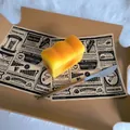 Slow rebound PU foam squishy toy shaped like a golden loaf of mountain bread for stress - Square Bread Style