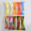 Set of 10 colorful mesh and marble fidget toys in various patterns and vibrant colors - Random Color
