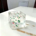 Jouet squishy de Noël transparent avec des paillettes et des étoiles colorées - Sachet OPP de 5,5cm / Noël Vert