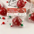 Balle anti-stress rouge de Noël avec paillettes et sequins en forme de flocons - Style Sweetheart de Noël / 5cm Sac à En-tête / Rouge