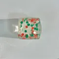 Festive Christmas ice cube squishy stress relief toy with red and green sequins inside - OPP Bag / Red and Green Circle Garland