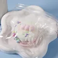 Adorably soft Cinnamoroll style pastel pink bow pancake squishy toy in zip-lock bag - Soy Milk Souffle / Pink