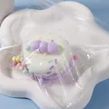 Cute dessert slow rebound squishy toy for stress relief in a clear resealable bag - Soy Milk Souffle / Purple