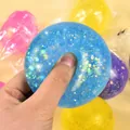 Blue glitter maltose squeeze ball toy for effective stress relief and sensory fun - 5.5cm Pack / Aurora Blue