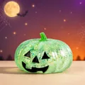 Jouet citrouille spongieux vert pailleté translucide pour le stress d'Halloween et le jeu - Tête de Citrouille / Vert
