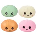 Set di 4 giocattoli squishy a forma di panino colorato con faccine carine antistress - Panino Grande con Espressione (SZ0013) / Sacchetto OPP