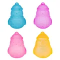 Set de cuatro juguetes blandos de muñeco de nieve en azul, púrpura, rosa y amarillo - Muñeco de nieve / Bolsa de polietileno / Azul