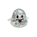 Détail d'un jouet anti-stress squishy fantôme d'Halloween rempli de paillettes argentées - Fantôme / Version Paillettes Maltose / Paillettes Argentées