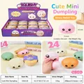 Cute pink squishy bun fidget toy with expression, size 5.3cm x 4.5cm, slow rebound toy - Expression Flour Bun with Steamer
