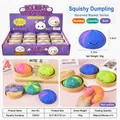 Colorful slow rebound simulation steamed bun squishy fidget toy with mini steamer - Small Glazed Colorful Bun