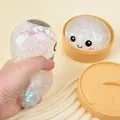 Simpatico giocattolo antistress a forma di panino traslucido con glitter scintillanti - Panino Grande con Colla Sospesa a Nastro (SZ0013) / Con Vaporiera