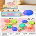 Giocattolo squishy a forma di panino al vapore marmorizzato colorato antistress - Panino Grande Vetroso (SZ0013) / Con Vaporiera