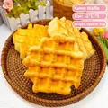 Slow-rebound simulation waffle squeeze toy, 12x13x5cm, soft PU foam for stress relief - Large / Waffle Bread (SZ00069)