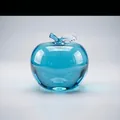 Detailed view of a blue translucent apple-shaped squishy stress relief fidget toy - Apple / 6cm / Blue