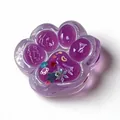 Purple translucent cat paw squeeze toy with colorful sequins for stress relief fun - Transparent Purple