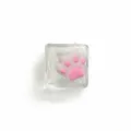 Clear ice cube squishy toy with pink cat paw design for stress relief and fun play - Pink Cat Paw