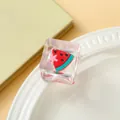 Juguete antiestrés de cubito de hielo transparente con rodaja de sandía - Estilo Fruta / Sandía