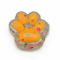 Cute cat paw squishy stress relief toy with orange pads and colorful glitters for gifts - Transparent Orange