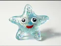Blue starfish-shaped squeeze toy filled with sparkling glitter for stress relief and relaxation - Starfish Shape / Blue