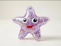 Purple glittery starfish squishy toy with cute face for stress relief sensory play - Starfish Shape / Purple