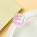 Lindo juguete antiestrés de cubito de hielo transparente con fruta rosa para escritorio - Estilo Fruta / Cereza