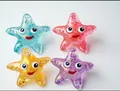 Set of 4 colorful glitter starfish squishy toys for stress relief and decompression - Starfish Shape / Orange Red