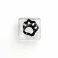 Transparentes Katzenpfoten-Squishy-Spielzeug in Eiswürfelform zum Stressabbau - Schwarze Katzenpfote