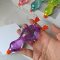 Purple glitter duck squishy toy stress relief sensory fidget toy for SKU - Purple Duck
