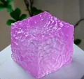 Purple cube-shaped stress relief squishy toy featuring a unique honeycomb surface texture - Honeycomb Wave Ice Cube [Purple] OPP Bag