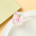 Cute pink bunny cartoon animal ice cube squishy toy for creative stress relief decor - Carrot Rabbit