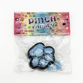 Blue silicone cat paw squeeze toy for stress relief in colorful pixel art packaging - Black Blue