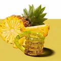 Giocattolo antistress Uniloop giallo traslucido per alleviare lo stress, tema ananas - Stile Gemma Trasparente / Confezione OPP / Ananas Ghiacciato