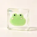 Simpatico giocattolo antistress a forma di cubetto di ghiaccio con rana verde creativa - Rana