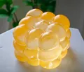 Yellow translucent bubble cube squeeze toy for stress relief and sensory play - Translucent Cube Squishy [Orange] OPP Bag