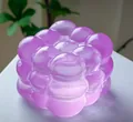 Purple bubble cube fidget toy for stress relief and sensory play, squishy candy style - Translucent Cube Squishy [Purple] OPP Bag