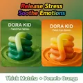 Jouet anti-stress Dora Kid sensible à la température en vert Matcha et en Orange - Thermosensible Lot de 2 * [Matcha Vert + Soleil Orange]